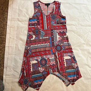 Paisley print short summer dress